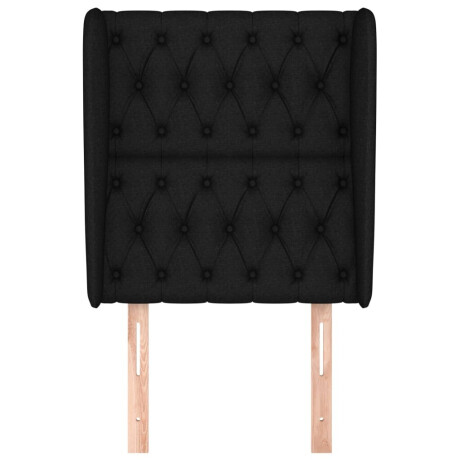 vidaXL Hoofdbord met randen 83x23x118/128 cm stof zwart afbeelding3 - 1