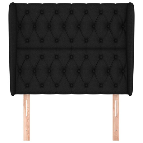 vidaXL Hoofdbord met randen 93x23x118/128 cm stof zwart afbeelding3 - 1
