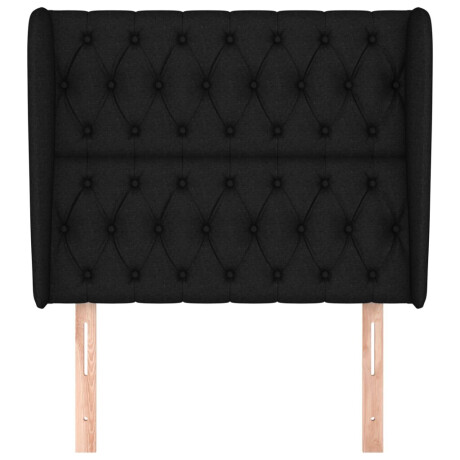 vidaXL Hoofdbord met randen 103x23x118/128 cm stof zwart afbeelding3 - 1
