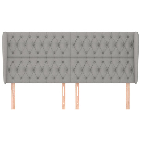 vidaXL Hoofdbord met randen 183x23x118/128 cm stof lichtgrijs afbeelding3 - 1