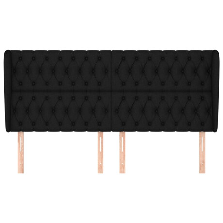 vidaXL Hoofdbord met randen 203x23x118/128 cm stof zwart afbeelding3 - 1