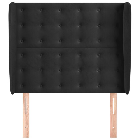vidaXL Hoofdbord met randen 103x23x118/128 cm fluweel zwart afbeelding3 - 1