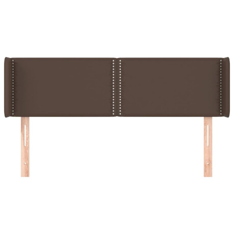 vidaXL Hoofdbord met randen 147x16x78/88 cm kunstleer bruin afbeelding3 - 1
