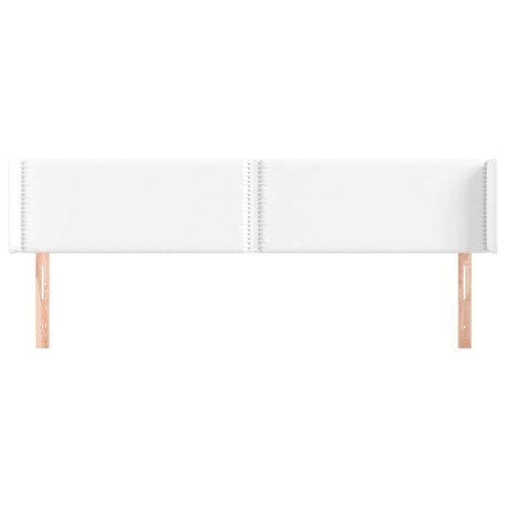 vidaXL Hoofdbord met randen 163x16x78/88 cm kunstleer wit afbeelding3 - 1