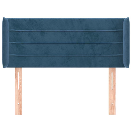 vidaXL Hoofdbord met randen 93x16x78/88 cm fluweel donkerblauw afbeelding3 - 1