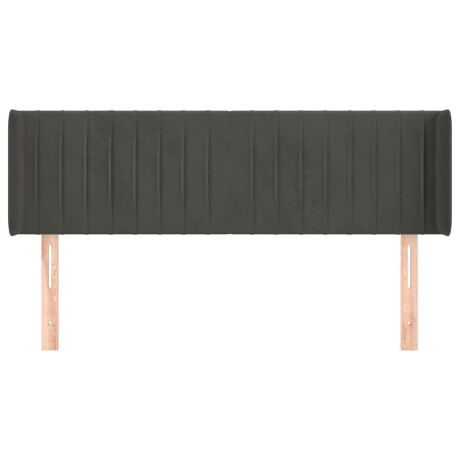 vidaXL Hoofdbord met randen 147x16x78/88 cm fluweel donkergrijs afbeelding3 - 1