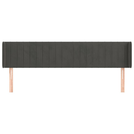vidaXL Hoofdbord met randen 163x16x78/88 cm fluweel donkergrijs afbeelding3 - 1