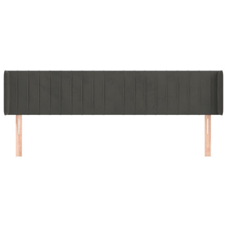 vidaXL Hoofdbord met randen 183x16x78/88 cm fluweel donkergrijs afbeelding3 - 1