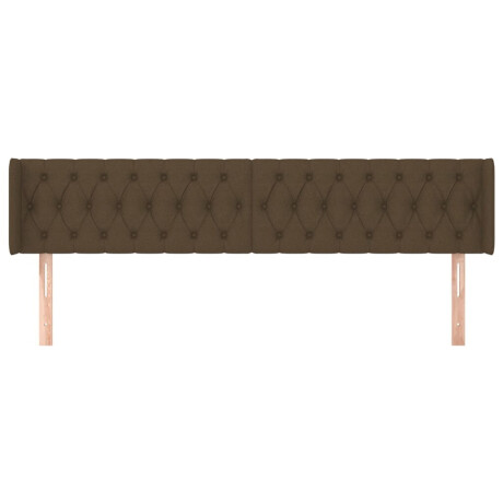 vidaXL Hoofdbord met randen 203x16x78/88 cm stof donkerbruin afbeelding3 - 1