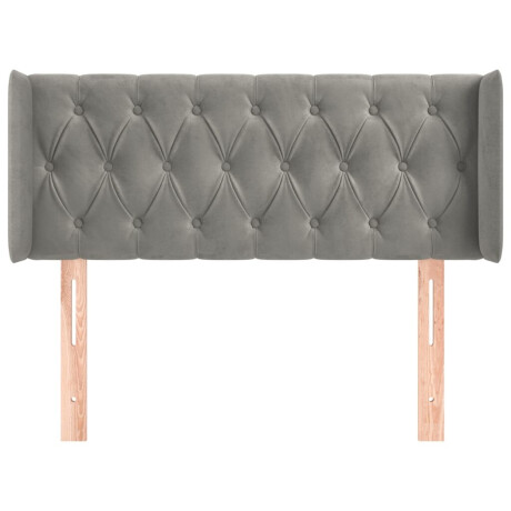vidaXL Hoofdbord met randen 93x16x78/88 cm fluweel lichtgrijs afbeelding3 - 1