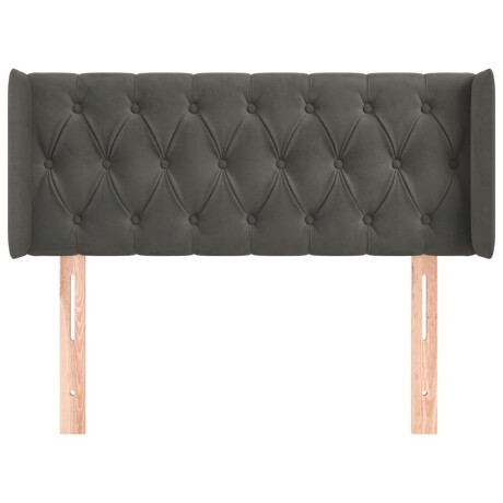 vidaXL Hoofdbord met randen 93x16x78/88 cm fluweel donkergrijs afbeelding3 - 1