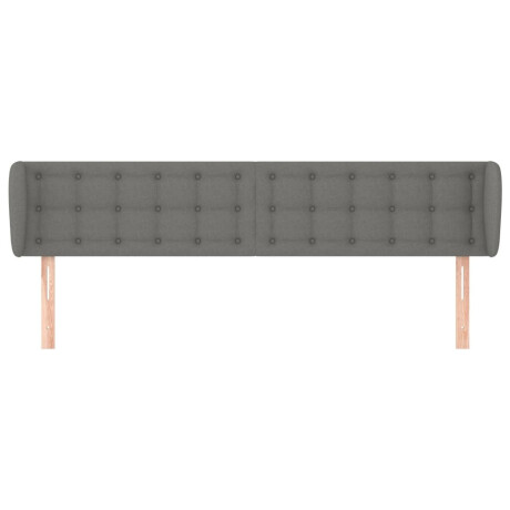 vidaXL Hoofdbord met randen 163x16x78/88 cm stof donkergrijs afbeelding3 - 1