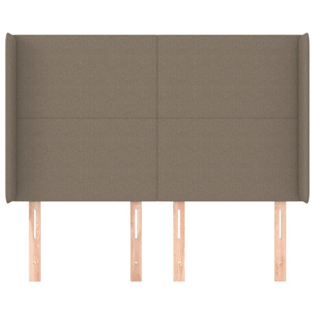 vidaXL Hoofdbord met randen 147x16x118/128 cm stof taupe afbeelding3 - 1