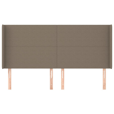 vidaXL Hoofdbord met randen 183x16x118/128 cm stof taupe afbeelding3 - 1