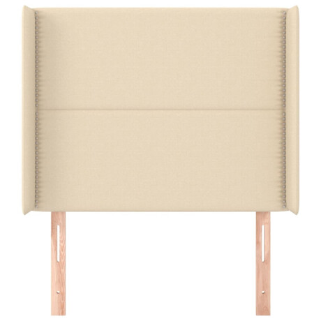 vidaXL Hoofdbord met randen 93x16x118/128 cm stof crèmekleurig afbeelding3 - 1