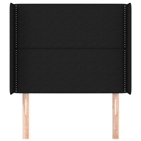 vidaXL Hoofdbord met randen 103x16x118/128 cm stof zwart afbeelding3 - 1