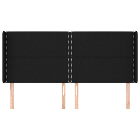 vidaXL Hoofdbord met randen 163x16x118/128 cm stof zwart afbeelding3 - 1