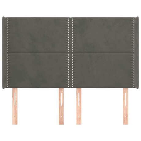 vidaXL Hoofdbord met randen 147x16x118/128 cm fluweel donkergrijs afbeelding3 - 1