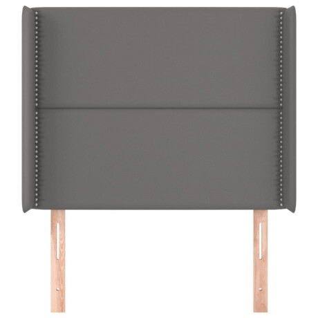 vidaXL Hoofdbord met randen 103x16x118/128 cm kunstleer grijs afbeelding3 - 1