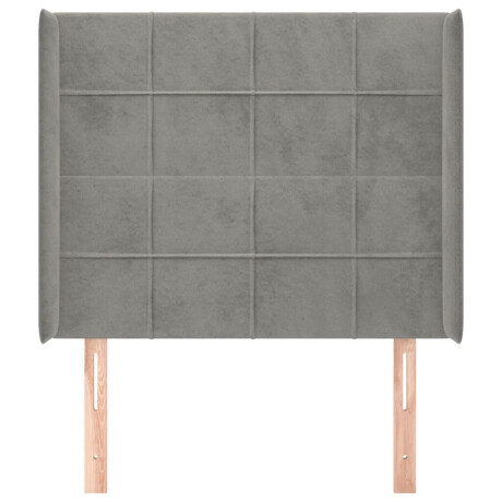 vidaXL Hoofdbord met randen 83x16x118/128 cm fluweel lichtgrijs afbeelding3 - 1