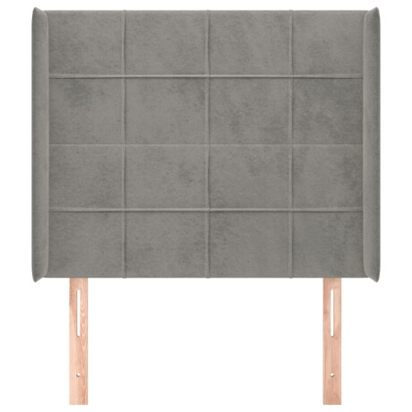 vidaXL Hoofdbord met randen 93x16x118/128 cm fluweel lichtgrijs afbeelding3 - 1
