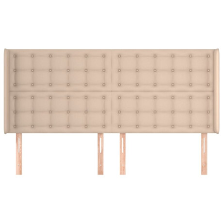vidaXL Hoofdbord met randen 183x16x118/128cm kunstleer cappuccinokleur afbeelding3 - 1