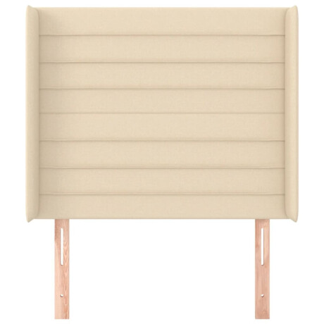 vidaXL Hoofdbord met randen 103x16x118/128 cm stof crèmekleurig afbeelding3 - 1