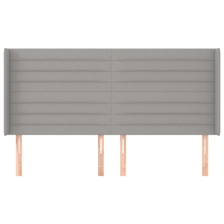 vidaXL Hoofdbord met randen 163x16x118/128 cm stof lichtgrijs afbeelding3 - 1