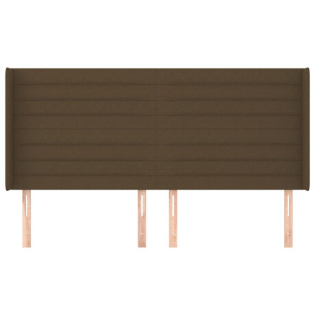 vidaXL Hoofdbord met randen 183x16x118/128 cm stof donkerbruin afbeelding3 - 1