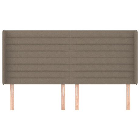 vidaXL Hoofdbord met randen 183x16x118/128 cm stof taupe afbeelding3 - 1