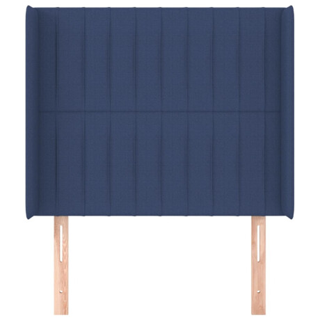 vidaXL Hoofdbord met randen 83x16x118/128 cm stof blauw afbeelding3 - 1