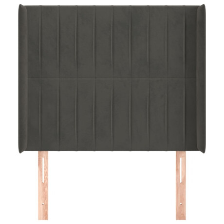 vidaXL Hoofdbord met randen 93x16x118/128 cm fluweel donkergrijs afbeelding3 - 1