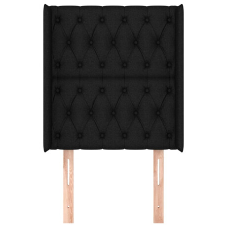 vidaXL Hoofdbord met randen 83x16x118/128 cm stof zwart afbeelding3 - 1