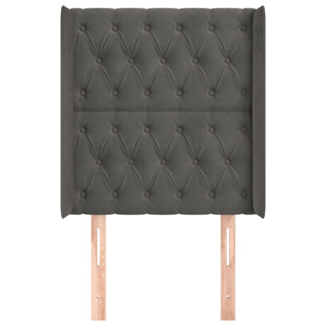 vidaXL Hoofdbord met randen 83x16x118/128 cm fluweel donkergrijs afbeelding3 - 1