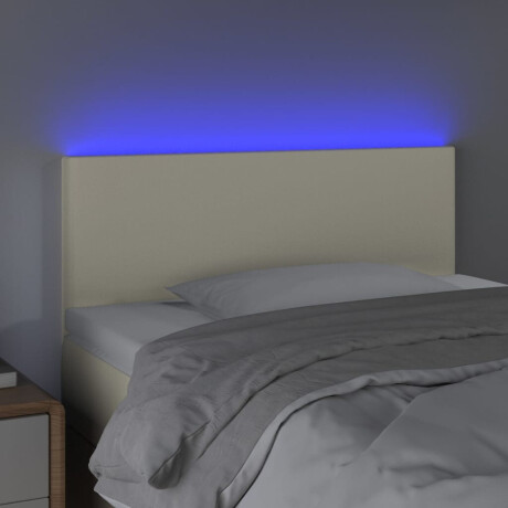 vidaXL Hoofdbord LED 100x5x78/88 cm kunstleer crèmekleurig afbeelding3 - 1