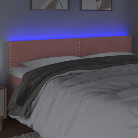 vidaXL Hoofdbord LED 200x5x78/88 cm fluweel roze afbeelding3 - 1