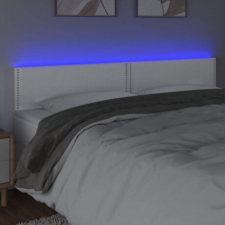 vidaXL Hoofdbord LED 200x5x78/88 cm kunstleer wit afbeelding3 - 1