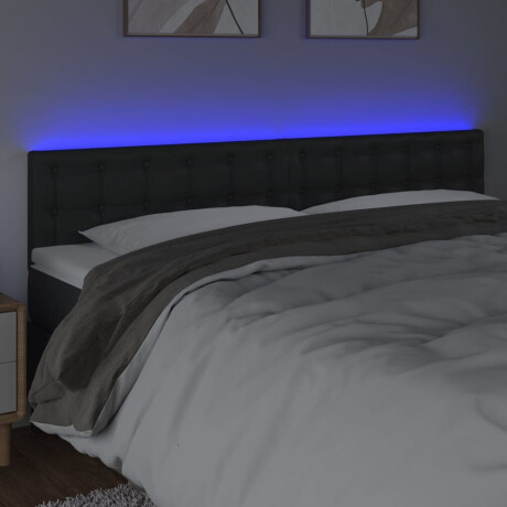 vidaXL Hoofdbord LED 180x5x78/88 cm kunstleer zwart afbeelding3 - 1
