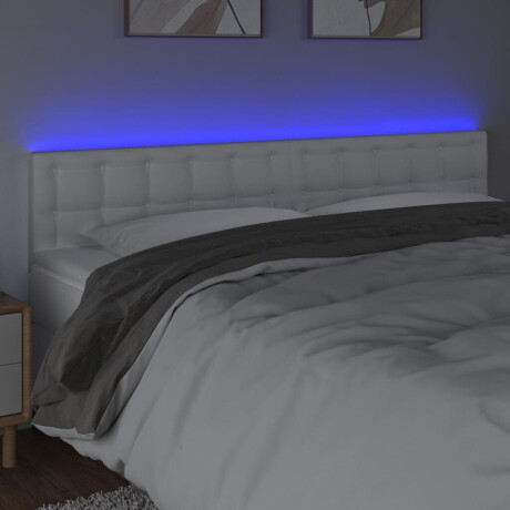 vidaXL Hoofdbord LED 200x5x78/88 cm kunstleer wit afbeelding3 - 1