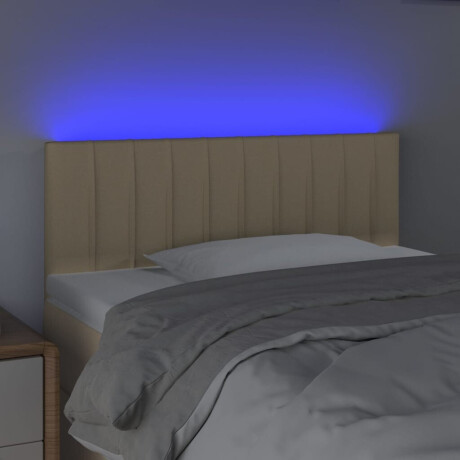 vidaXL Hoofdbord LED 100x5x78/88 cm stof crèmekleurig afbeelding3 - 1