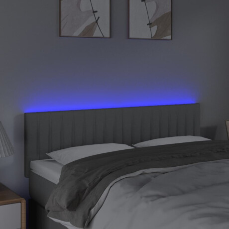 vidaXL Hoofdbord LED 144x5x78/88 cm stof lichtgrijs afbeelding3 - 1
