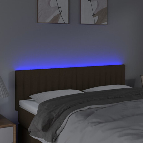vidaXL Hoofdbord LED 144x5x78/88 cm stof donkerbruin afbeelding3 - 1