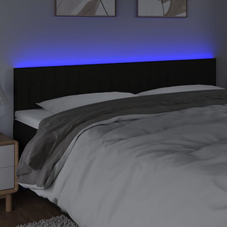 vidaXL Hoofdbord LED 200x5x78/88 cm stof zwart afbeelding3 - 1