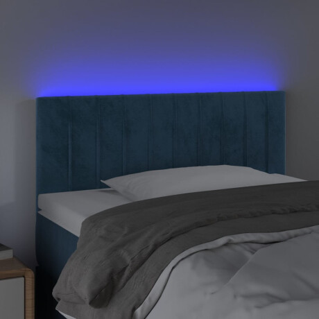 vidaXL Hoofdbord LED 80x5x78/88 cm fluweel donkerblauw afbeelding3 - 1