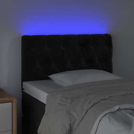 vidaXL Hoofdbord LED 80x7x78/88 cm fluweel zwart afbeelding3 - 1