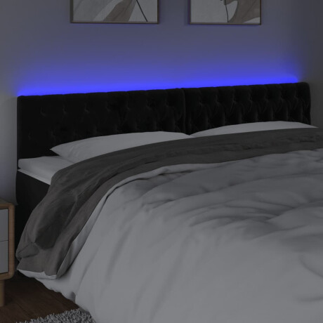 vidaXL Hoofdbord LED 200x7x78/88 cm fluweel zwart afbeelding3 - 1