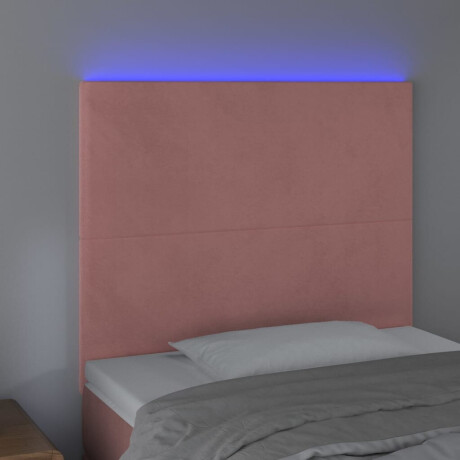 vidaXL Hoofdbord LED 100x5x118/128 cm fluweel roze afbeelding3 - 1