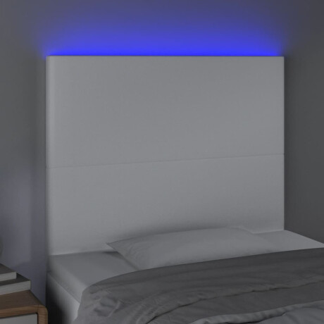 vidaXL Hoofdbord LED 100x5x118/128 cm kunstleer wit afbeelding3 - 1