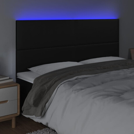 vidaXL Hoofdbord LED 180x5x118/128 cm kunstleer zwart afbeelding3 - 1