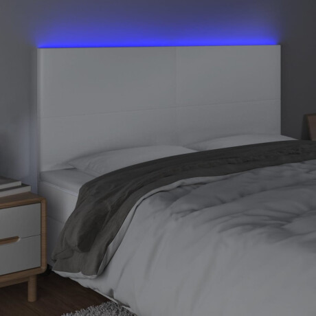 vidaXL Hoofdbord LED 200x5x118/128 cm kunstleer wit afbeelding3 - 1